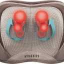 Homedics Back and Neck Massager, Portable Shiatsu All Body Massage Pillow with Heat, Targets Upper and Lower Back, Neck and Shoulders. Lightweight for Travel (Tan)