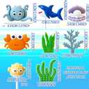 Shark Cake Topper Under the Sea Cake Decorations Ocean Shark Birthday Party Decorations Octopus Crab Cake Toppers Beach Sea Animal Baby Shower Supplies