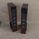 Rockville TM150C Powered Home Theater Tower Speaker System, Cherry Wood, 1000W, 10" Subwoofers, Bluetooth, USB/SD Playback, FM Radio, Remote Control, Karaoke Ready, Perfect for Home Entertainment
