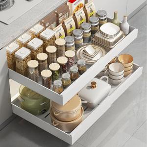 Pull out cabinet organizer - slide out drawers for kitchen cabinets, helps to store items neatly in the cabinet with drawers & pantry shelves instead of all over the counter. (Large)