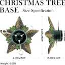 Heavy Duty Cast Iron Christmas Tree Stand, Large Vintage Metal Base for Real/Artificial Trees, Holds Up to 4ft Mini Trees with 1.77" Max Trunks, Pinecone-Designed Tree Holder for Holiday Village Display