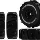 Pre-glued Paddle Wheel and Tire Beach Sand Snow Desert for Arrma 1/16 Mojave Grom RTR Upgrades Part Black