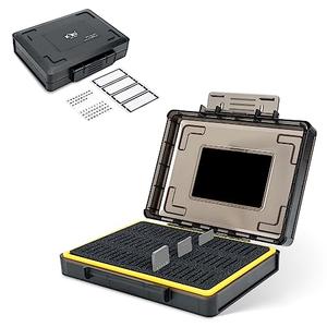 Kiwifotos 60 Slots SD Memory Card Case Holder for 60 SD/SDHC/SDXC Card/CFexpress Type A Card, Water-Resistant & Anti-Shock SD Card Organizer with Stackable Design