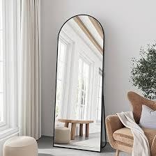 57"x17" Floor Mirror Full Length, Arched Full Length Mirror with Stand, Full Body Mirrors for Bedroom Living Room or Cloakroom Black