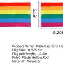 90 Packs Small New Intersex Progress Pride Rainbow Gay Stick Flag Mini Hand Held LGBTQ Flags Decorations 5x8inch