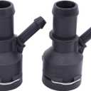 MOTOKU 2Pcs Engine Coolant Heater Hose Connector for VW Jetta GTI Passat CC Eos Tiguan Golf Beetle Audi A3 TT Q3 Quattro 2005-2016 Radiator Cooling Water Pipe Connector