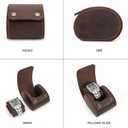 Leather Single Watch Case,Genuine Leather Vintage Watch Roll Travel Case for Storage Organizer Display (1 Slot)