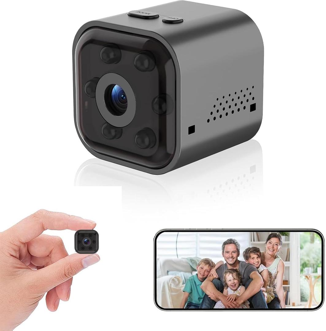 Hidden Camera - 1080P HD WiFi Wireless Security Camera - Nanny Camera - Best Mini Car Cameras for Surveillance - Surveillance Camera with Motion Detection and Night Vision (Black)