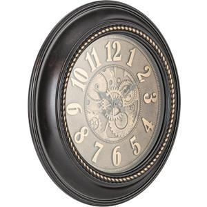 Pacific Bay Rodalben Giant Decorative Light-Weight 24-inch Wall Clock Silent, Non-Ticking, 3-D Aluminum Dial, Easy-to-Read, Quartz Battery Operated, Glass Face Cover (Bronze)