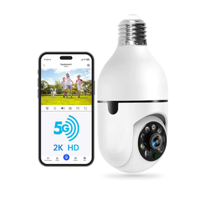 WESECUU Light Bulb Security Camera -5G& 2.4GHz WiFi 2K Security Cameras Wireless Outdoor Motion Detection and Alarm,Two-Way Talk,Color Night Vision,Human Detection, Bulb Camera Compatible with Alexa