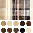 1080 Pcs Screw Hole Covers Stickers PVC Self-Adhesive Screw Covers Caps Dustproof Wood Textured Multi Color Stickers for Furniture Walls Cabinet Desk 20mm, 10 Colors