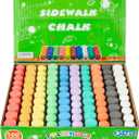 100PCS Washable Sidewalk Chalks Set in 10 Colors Non-Toxic Coloured Chalk Pavement for Kids Jumbo Chalk for Toddler Painting on Blackboard, Playground, Party