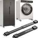 Appliance Rollers Heavy Duty 20-32in New Generation Extendable Appliance Rollers Anti Slip Mobile Washing Machine Base Easily Move Dryers, Refrigerators, Furniture (Black-Upgrade wheel)