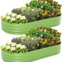 Galvanized Raised Garden Bed, 6x3x1 FT Thickening Planter Boxes Outdoor, Raised Beds for Gardening, Easy Assembly Large Garden Bed for Vegetables, Fruits, Flowers (Green, 2-Pack)