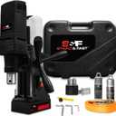 S&F STEAD & FAST Mag Drill Press Kit, 1100W Portable Magnetic Drill, 700 rpm No Load Speed, Max Depth of Cut 2", Max Boring Diameter 1-9/ 16", Carrying Case