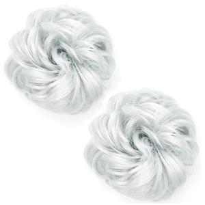 Messy Hair Bun Hair Piece 2Pcs Curly Hair Buns Hair Piece Hair Bun Extension Fake hair scrunchie（Dimgray）
