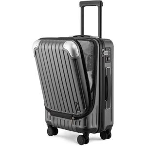 LEVEL8 Grace Carry on Luggage 22x14x9 Airline Approved, 20 Inch Hard Shell Suitcases with Spinner Wheels, Abs+Pc Hard Case Luggages with Tsa Lock, Travel bag for Women Men, Grey