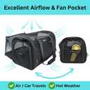 Premium Cat Carrier Soft & Small Dog Car Seat | TSA Airline Approved, Expandable, Upgraded Zipper Locks, Exclusive Fan Pocket, Excellent Ventilation | Best for Air, Car & Daily Travel (Pet Up to 9lbs)