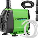 FREESEA Fountain Submersible Water Pump: 800GPH 45W Adjustable Small Pond Pump with 5ft Tubing Hose and 3 Nozzles 10ft High Lift for Outdoor | Hydroponics | Waterfall | Aquarium | Fish tank (45W/800GPH)