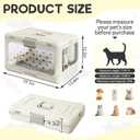 Hard Cat Carrier,Dog Crate for Small Dogs,Cat Kennel Clear,Foldable Dog Kennel with Urine Pad Mesh Grid,Ventilation & Hard Plastic Protection Transparent Pet Carrier 20" L,White