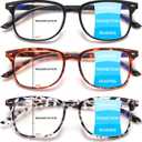 Progressive Multifocal Anti Blue Light Reading Glasses for Women and Men Fashion Eyeglasses Frame (Multicolor-c1)