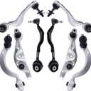8Pcs Front Suspension Kit Left Right Upper Lower Forward Rearward Control Arm w/Bushings Ball Joint Replacement for 2007-2017 Lexus LS460 RWD -4861059095 4861059135 MS861076