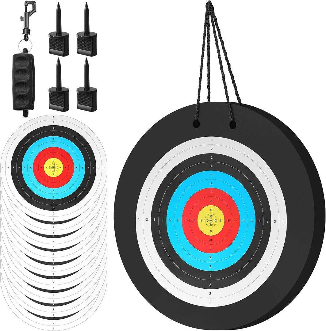 Gemscream 24" Foam Archery Bow & Arrow Target for Backyard, Round