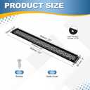 22 x 3 Inch (Duct Openings) Door Vent Cover, 1Set Aluminum Grille Ventilation Cover Louvered with Mounting Screws for Cabinet Wardrobe Door, Black (24 x 3 Inch Outer Size), One Size