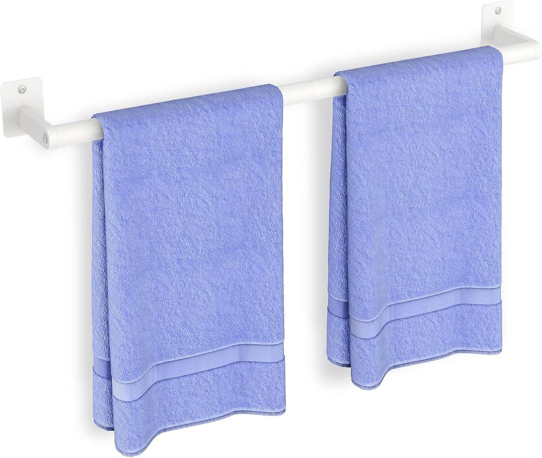 Bathroom Towel Bar, 24 Inch Towel Racks for Bathroom Wall Mounted, Heavy Duty Bath Hand Towel Holder Organizer, Modern Home Decor Towel Rod Bathroom Hardware Accessories, White