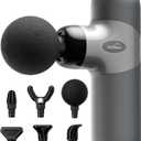 Mini Massage Gun, Percussion Muscle Massager for Back Pain Relief, Compact Sports Travel Massage Gun with 6 Massage Heads 4 Speeds, Gift for Her, Home, Athletes (Silver)