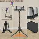 KOOV Projector Stand Adjustable Height 20" to 61", Foldable Projector Tripod Stand with Mouse Tray & Phone Holder, Portable Laptop Floor Stand for Office Home Stage Studio DJ Racks Podium Stand