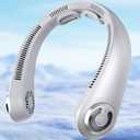 Neck Fan - Portable Personal Cooling Bladeless Around the Neck Fans that Blow Cold Air Rechargeable with 5 Speeds, Neck Support for Hot Flashes, Disneyland, Travel, Cooler Gift for Women Men (Gray)