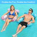 Inflatable Pool Float Chair - 2 Pack Pool Floats Adult Heavy Duty, Water Floating Lounge Chairs, Blow up Floaties Adults for Summer Fun Party Lake Beach