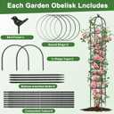 1 Pack 7Ft Heavy Duty Metal Garden Obelisk Trellis for Climbing Plants, Rust-Resistant Steel Vine Support Bird Finial for Rose Clematis, Potted Flowers Stand Indoor Outdoor Decor (Black)