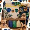 Moukeren 3 Pcs Tartan Plaid Bear Banner Baby Shower Decor Set 3 Tassel Banners 2 Welcome Baby Banners Retro Style Party Decor for Babyshowers Birthdays Party