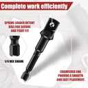 2 x 4 Pcs Magnetic Drill Bit Extension Set, 2, 4, 6, 12-inch Holders & Impact Socket Adapters (1/4", 3/8", 1/2") - Steel, Compatible with Most Power Drills