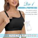 Hands Free Pumping Bra Hands-Free Breast Pump Bra Nursing Bras for Pumping Adjustable Breast-Pumps Holding and Nursing Bra,Black,X-Large