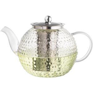 Glass Teapot with Removable Infuser, 50oz/1500ml Vintage Clear Tea Kettle Stove-top Safe for Coffee Blooming Flower Tea and Loose Leaf
