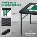 Queensell 35" Folding Game Table with Cup Holders, Domino and Mahjong Table with Heavy-Duty Legs, Double-Sided Mat and Storage Bag, 34 x 34 x 27 inches