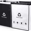 Recycling Bin, Separate Recycle Waste Bin Bags for Kitchen Home - Waste Trash Sorting Organizer, Reusable Waterproof Baskets, Pack of 2 Bags
