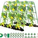 63" Tall Cucumber Trellis for Raised Garden Bed U-Frame Arch Tunnel Trellis Metal Tomato Cage Plant Support Stand for Peas,Bean,Grapes,Flowers,Vines Climbing Plants Outdoor