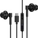 USB-C Wired Earphones with Microphone, Noise Canceling, Volume Control, Compatible with Galaxy S25 S24 S23 S22, iPhone 16 15, Pixel Phones