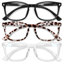 Gaoye Stylish Blue Light Glasses for Woman - Computer Glasses 99% Blue Light Blocking - Lightweight TR90 Frames - 3 pack