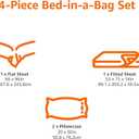 Amazon Basics Lightweight Microfiber 4-Piece Bed Sheet Set, Full, Oliver Light, Solid