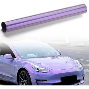 Glossy Chameleon Charming Purple to Vintage Gray Car Vinyl Wrap Film Self-Repairing Car Protective Film Color Change DIY Vehicle Vinyl Film, 59.84" x 29.52"