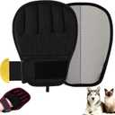 Electrostatic Pet Hair Remover Glove for Cats & Dogs, Patented Adjustable Strap, Reusable Five-Finger Grooming Glove, Non-Slip Fit, Removes Pet Hair from Couch, Carpet, Laundry & Car Seat (Yellow)