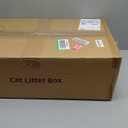 Stainless Steel Litter Box with High Sides, XL High Sided Cat Litter Pan, Open Top Extra Large Metal Cat Litter Box, Non-Stick, Odor Free, Leakproof, Scoop Included, Gray