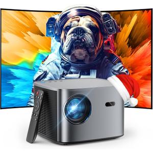 [Auto Focus/Keystone] Groview 4K Projector with WiFi and Bluetooth, 1000 ANSI Movie Projector for Outdoor Use, Proyector with 50-100% Zoom, Compatible with iOS/Android/HDMI/TV Stick