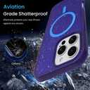 MZELQ for iPhone 16 Pro Case, Compatible with MagSafe, Shower Blue, Shockproof, Drop Proof, Ultra-Slim, Diamond Camera Protector, Screen Protector, Silicone Designed for iPhone 16 Pro Case