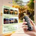 addlon 54(48+6) FT Solar String Lights Waterproof,Patio Lights Solar Powered with Remote& USB Port 24+2 LED Shatterproof Bulbs 3 Lighting Modes Outdoor Lights for Camping Backyard Garden